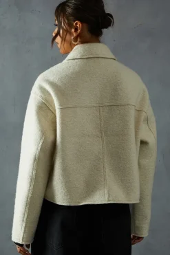Zip Through Wool Look Jacket