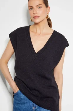 Zuri Zip Detail Knit Tabard Black