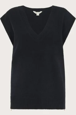 Zuri Zip Detail Knit Tabard Black